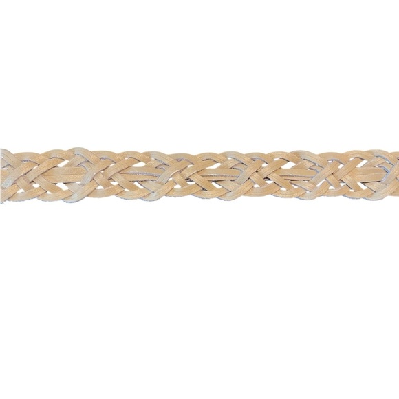 🤍Capezio Braided Cream Leather Belt with Gold Buckle size XXXL. New condition - Picture 6 of 12